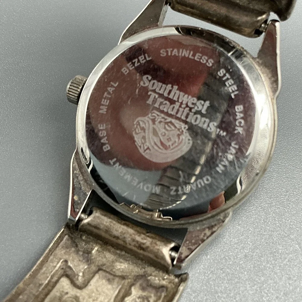Southwest Womens Watch 23mm Signed Sterling Turquoise Watch Tips New Battery